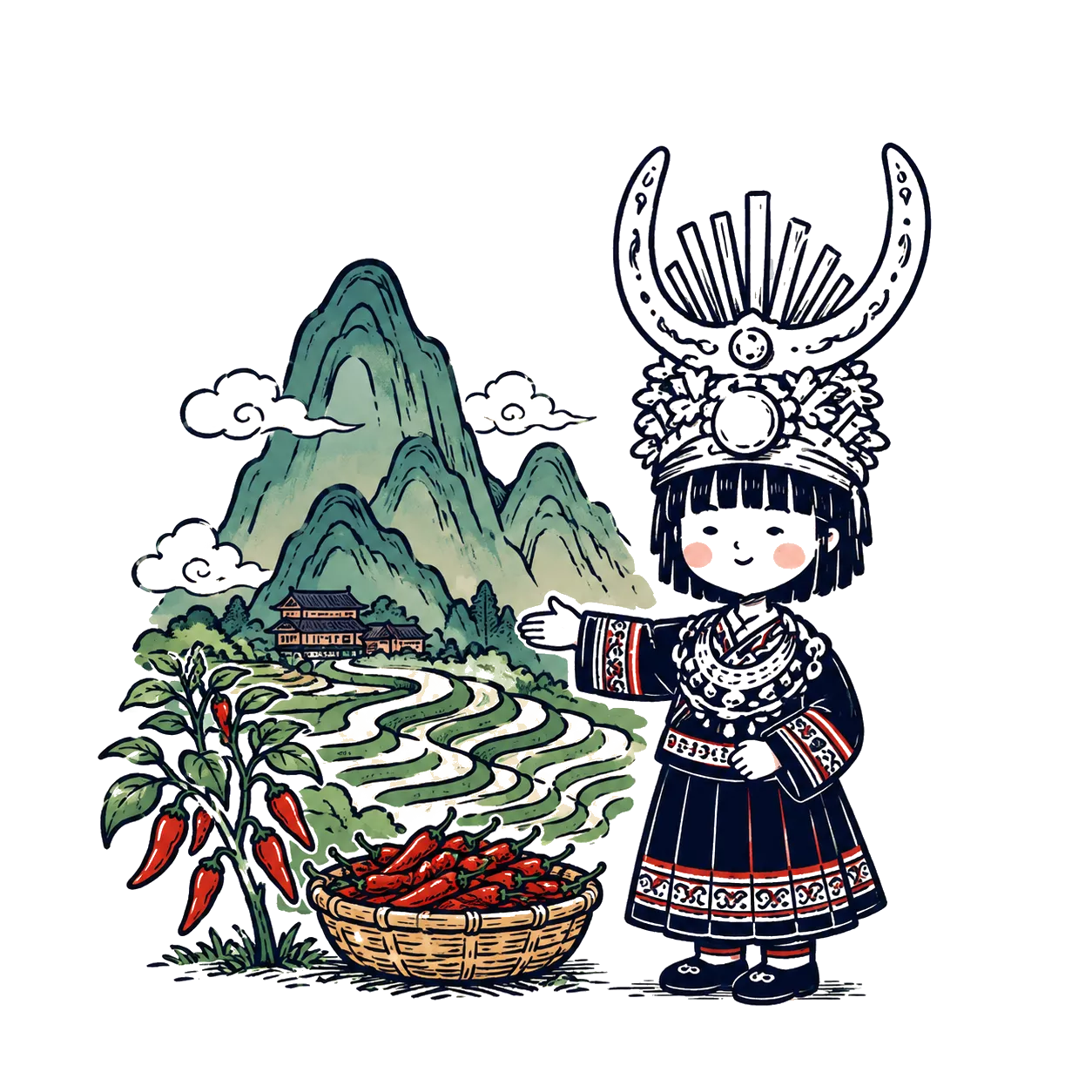 Cartoon Guizhou origin illustration