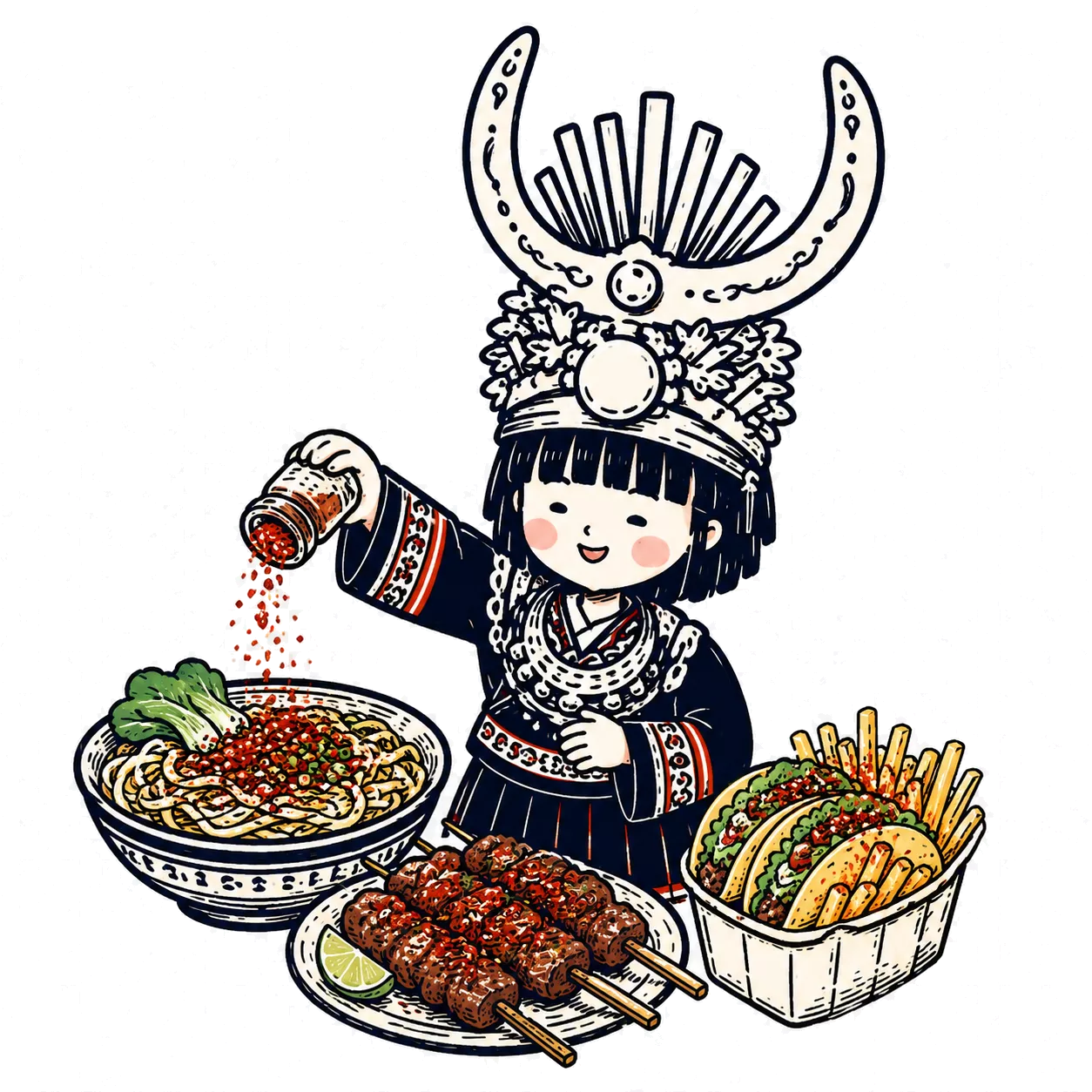 Cartoon serving suggestion illustration
